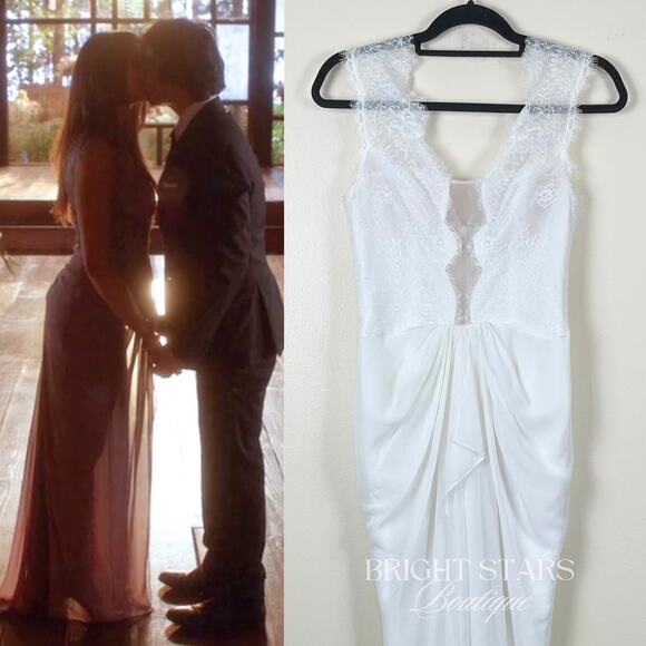 Rare Maxi Dress ALT Color ASO Elena Gilbert Vampire Diaries White Lace Bridal - Picture 3 of 8